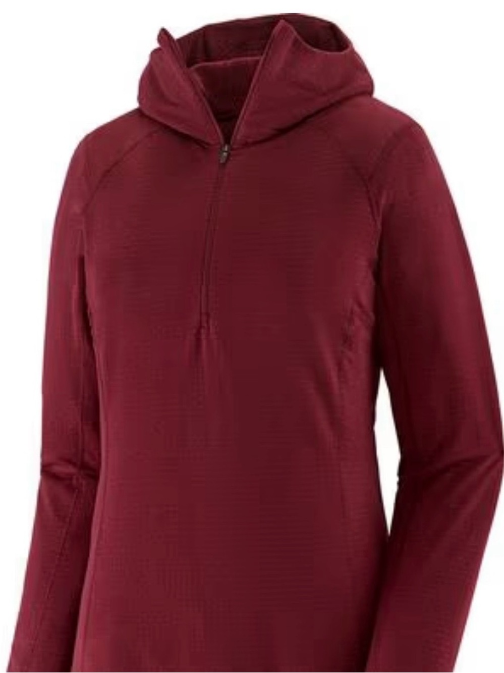 Patagonia Thermal Weight Base Layer Women's Maroon Half-Zip Hooded Top
